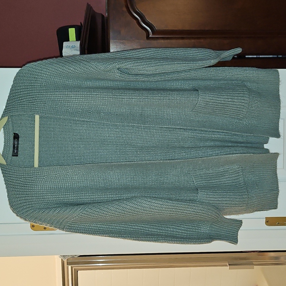 🎉HP🎉 Cozy Knit Cardigan in Green/Gray